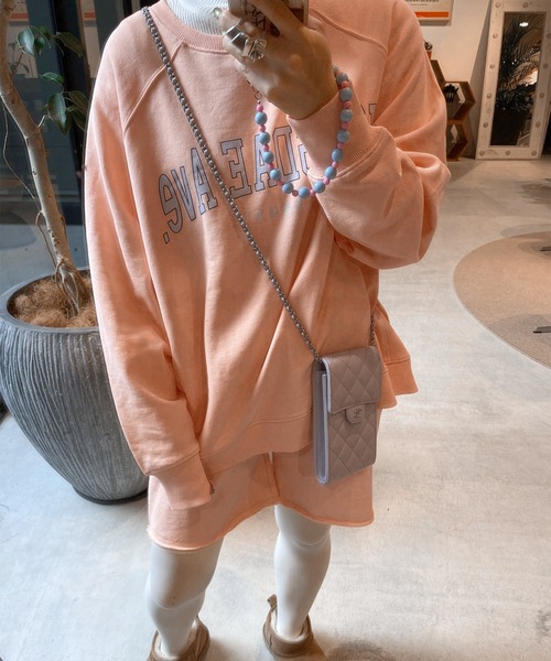 Alley by w closet(アリーバイダブルクローゼット)の「【Alley】【SETUP対応】ホンデ裏毛Bigチュニック(スウェット・レディース・ピンク/ブルー/イエロー・FREE)」の12枚目の写真