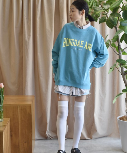 Alley by w closet(アリーバイダブルクローゼット)の「【Alley】【SETUP対応】ホンデ裏毛Bigチュニック(スウェット・レディース・ピンク/ブルー/イエロー・FREE)」の17枚目の写真