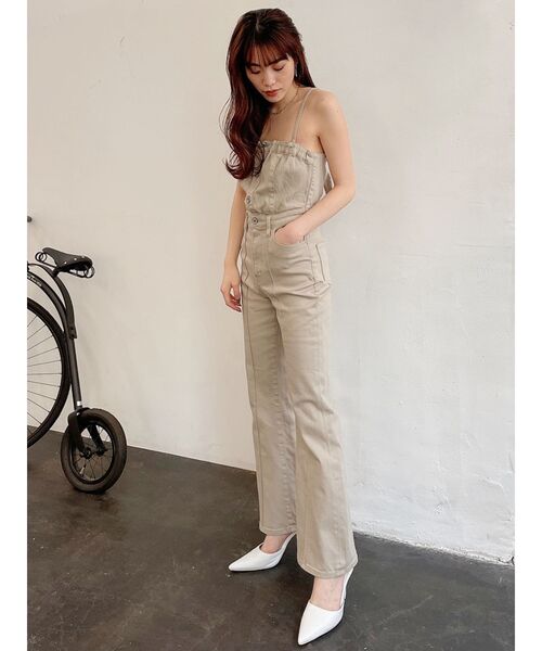 GYDA（ジェイダ）の「BACKリボンデニムロンパース（つなぎ/オールインワン・レディース・ライトブルー/ベージュ/ブルー・SMALL/MEDIUM）」の14枚目の写真