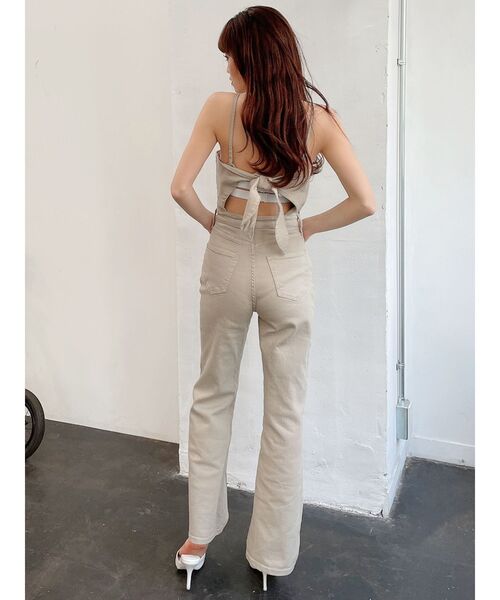 GYDA（ジェイダ）の「BACKリボンデニムロンパース（つなぎ/オールインワン・レディース・ライトブルー/ベージュ/ブルー・SMALL/MEDIUM）」の15枚目の写真