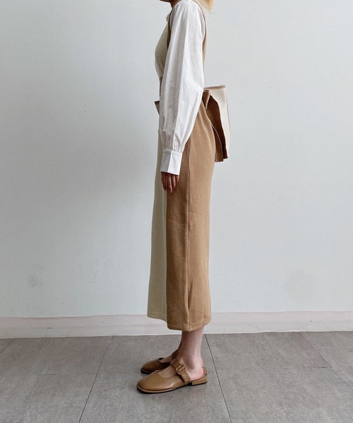 MAISON DE THERESE（メゾン ド テレーズ）の「フェイクレイヤード　配色ニットロングワンピース（ワンピース・レディース・ブラック/ベージュ・MEDIUM）」の18枚目の写真