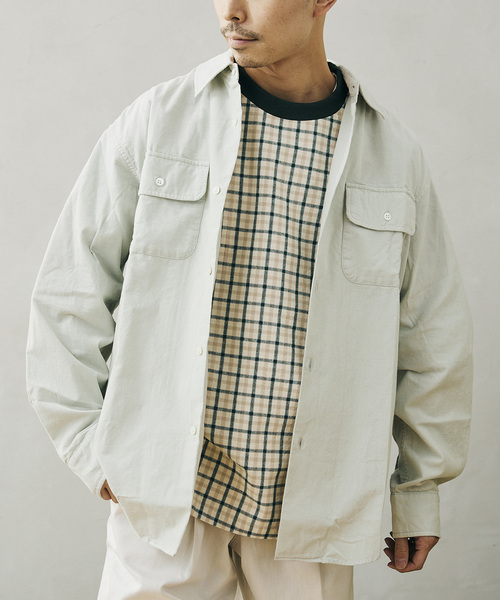 JOURNAL STANDARD relume（ジャーナルスタンダード　レリューム）の「GARMENT DYE ビッグシルエット コーデュロイシャツ（ブルゾン・メンズ・ダークグリーン/ベージュ系その他/ピンク/アイボリー・MEDIUM/LARGE）」の3枚目の写真