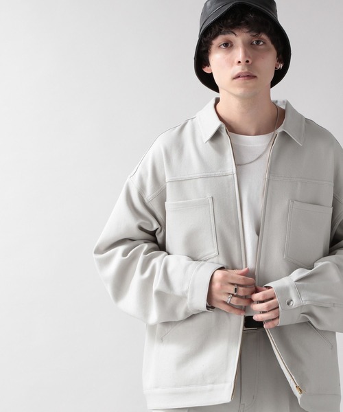 RAGEBLUE(レイジブルー)の「メランジーンズビッグブルゾン<セットアップ可>(ブルゾン・メンズ・ブラック/ブラウン/グレー/ピンク/オリーブ/ブラウン系その他・MEDIUM/LARGE)」の13枚目の写真