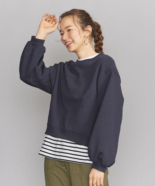 BEAUTY&YOUTH UNITED ARROWS（ビューティーアンドユースユナイテッドアローズ）の「BY コットン裏毛ボリュームスリーブ カットソー プルオーバー -ウォッシャブル-◆（Tシャツ/カットソー・レディース・ライトブルー/ネイビー/オフホワイト・FREE）」の3枚目の写真