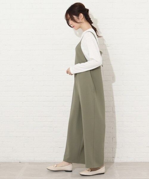 Cutie Blonde（キューティーブロンド）の「◆【S-L/2点セット】オールインワンセット（サロペット/オーバーオール・レディース・ベージュ/カーキ/ブラック・01/02/03）」の5枚目の写真