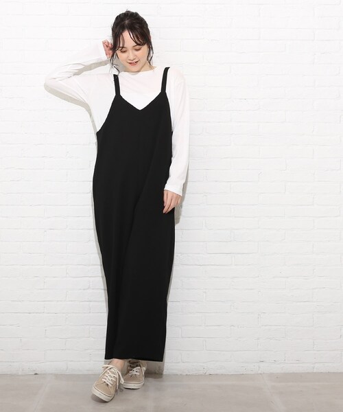 Cutie Blonde（キューティーブロンド）の「◆【S-L/2点セット】オールインワンセット（サロペット/オーバーオール・レディース・ベージュ/カーキ/ブラック・01/02/03）」の12枚目の写真