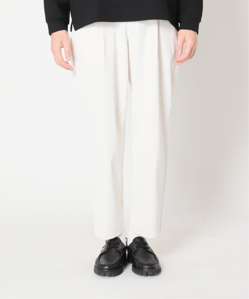 417 EDIFICE(フォーワンセブンエディフィス)の「ドゥースリネンストレッチワイドパンツ(スラックス・メンズ・ホワイト/ブラック/グレー/ブラウン/サックスブルー・SMALL/MEDIUM/LARGE)」の2枚目の写真