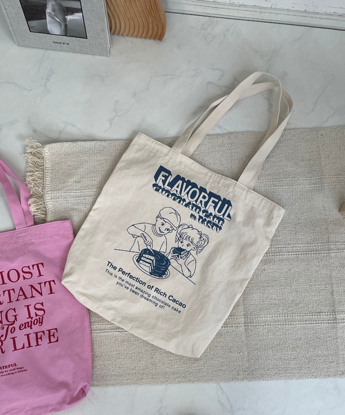 AS KNOW AS plus（アズノゥアズプラス）の「●チョイスｍｅエコトート（トートバッグ・レディース・ホワイト系その他/ホワイト系その他2/グリーン/ピンク/ピンク系その他/グリーン系その他/オレンジ/オフホワイト・FREE）」の2枚目の写真