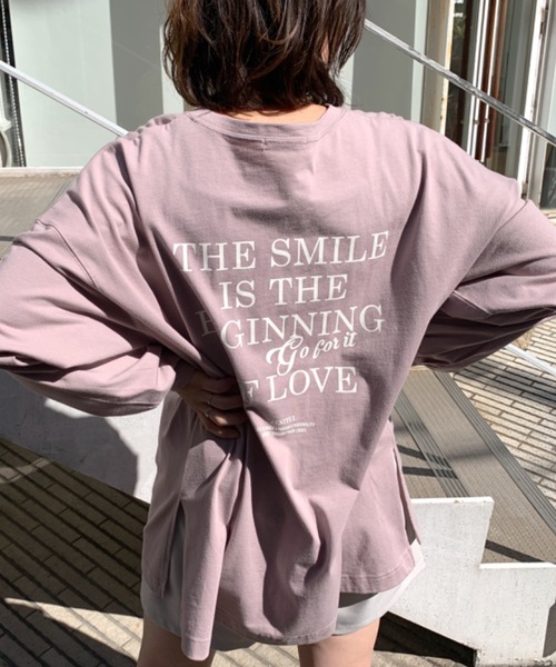 OLIVE des OLIVE（オリーブデオリーブ）の「刺繍ロゴビッグTシャツ（Tシャツ/カットソー・レディース・ライトグレー/オフホワイト/ピンク/ラベンダー/スミクロ・FREE）」の4枚目の写真