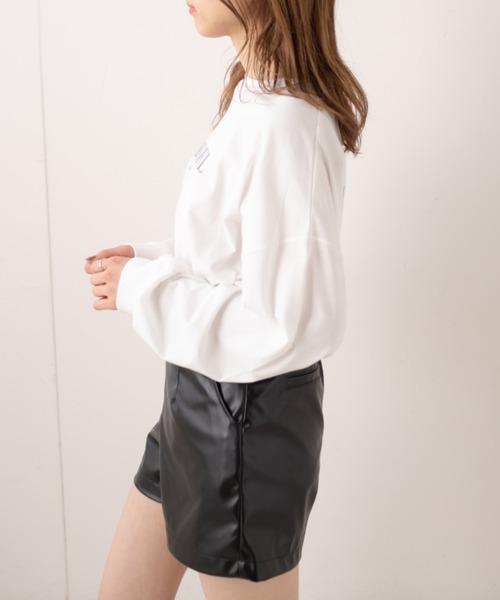 OLIVE des OLIVE（オリーブデオリーブ）の「刺繍ロゴビッグTシャツ（Tシャツ/カットソー・レディース・ライトグレー/オフホワイト/ピンク/ラベンダー/スミクロ・FREE）」の16枚目の写真