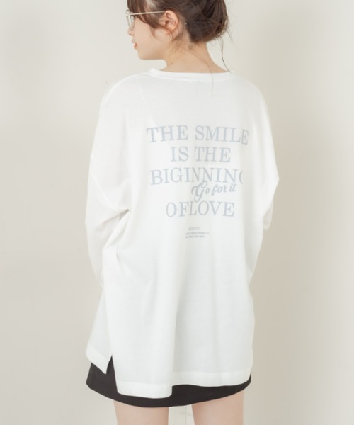 OLIVE des OLIVE（オリーブデオリーブ）の「刺繍ロゴビッグTシャツ（Tシャツ/カットソー・レディース・ライトグレー/オフホワイト/ピンク/ラベンダー/スミクロ・FREE）」の19枚目の写真