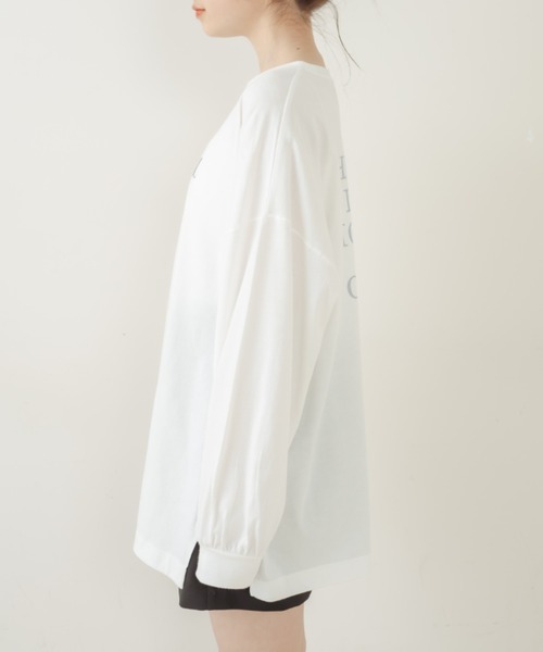 OLIVE des OLIVE（オリーブデオリーブ）の「刺繍ロゴビッグTシャツ（Tシャツ/カットソー・レディース・ライトグレー/オフホワイト/ピンク/ラベンダー/スミクロ・FREE）」の6枚目の写真