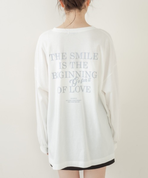 OLIVE des OLIVE（オリーブデオリーブ）の「刺繍ロゴビッグTシャツ（Tシャツ/カットソー・レディース・ライトグレー/オフホワイト/ピンク/ラベンダー/スミクロ・FREE）」の7枚目の写真