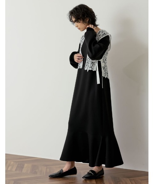 Re:EDIT（リエディ）の「フラワースカラップレースベスト（ベスト・レディース・ホワイト/ブラック・MEDIUM）」の12枚目の写真