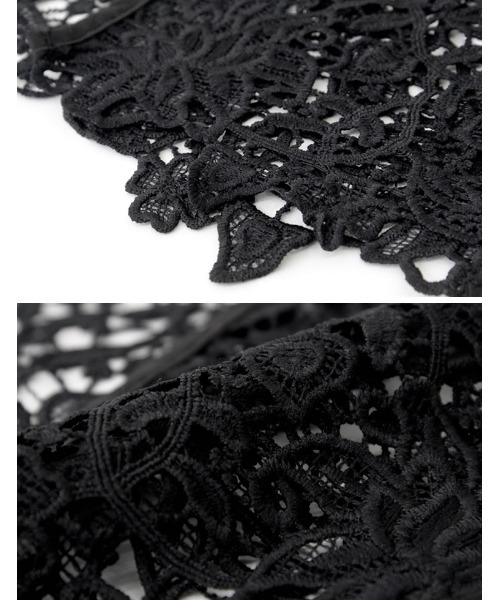 Re:EDIT（リエディ）の「フラワースカラップレースベスト（ベスト・レディース・ホワイト/ブラック・MEDIUM）」の14枚目の写真
