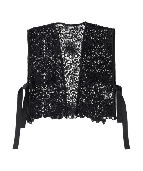 Re:EDIT（リエディ）の「フラワースカラップレースベスト（ベスト・レディース・ホワイト/ブラック・MEDIUM）」の15枚目の写真