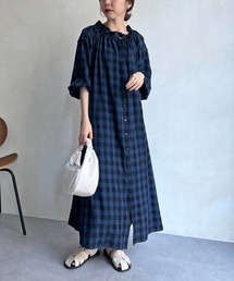 CAPRICIEUX LE'MAGE | チェックギャザーネックワンピース(ワンピース)