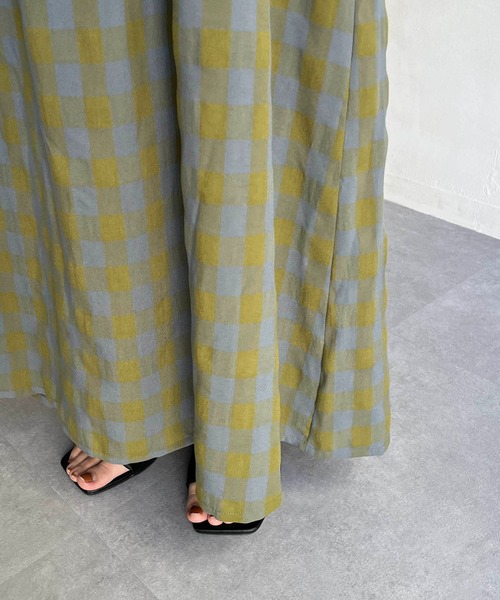 CAPRICIEUX LE'MAGE（カプリシューレマージュ）の「チェックギャザーネックワンピース（ワンピース・レディース・ネイビー/グリーン系その他・FREE）」の10枚目の写真