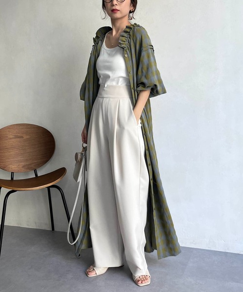 CAPRICIEUX LE'MAGE（カプリシューレマージュ）の「チェックギャザーネックワンピース（ワンピース・レディース・ネイビー/グリーン系その他・FREE）」の21枚目の写真