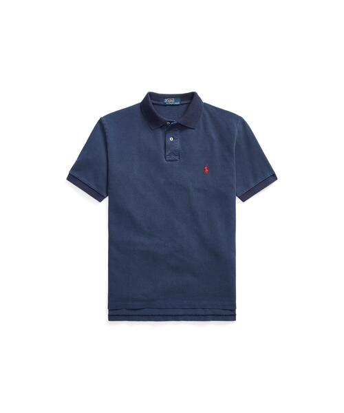 1235 美品 POLO ポロ ラルフローレン ポロシャツ 紺 XS ① スリム フィット ストレッチ ポロシャツ （ポロシャツ）｜POLO