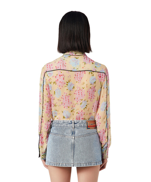 DIESEL（ディーゼル）の「レディース 長袖シャツ ウエスタン フラワープリント（シャツ/ブラウス・レディース・ブラック系その他/イエロー系その他・MEDIUM/X-LARGE/SMALL/LARGE）」の6枚目の写真