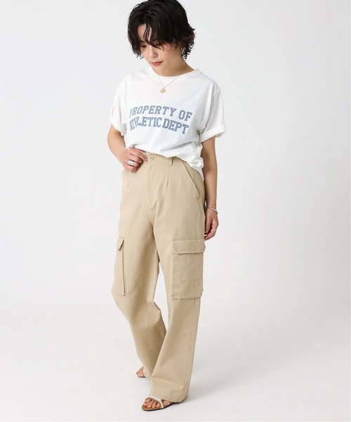 ピグメント2段ロゴTシャツ◆