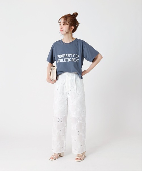 ピグメント2段ロゴTシャツ◆