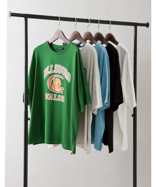 SpRay（スプレイ）の「トラカレッジプリントＴシャツ（Tシャツ/カットソー・レディース・ブラック/オフホワイト/ブルー/グリーン/オートミール・FREE）」の6枚目の写真