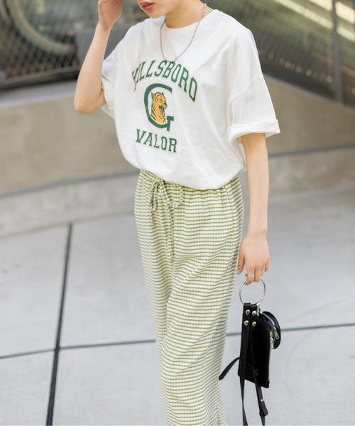 SpRay（スプレイ）の「トラカレッジプリントＴシャツ（Tシャツ/カットソー・レディース・ブラック/オフホワイト/ブルー/グリーン/オートミール・FREE）」の7枚目の写真