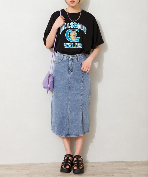 SpRay（スプレイ）の「トラカレッジプリントＴシャツ（Tシャツ/カットソー・レディース・ブラック/オフホワイト/ブルー/グリーン/オートミール・FREE）」の15枚目の写真