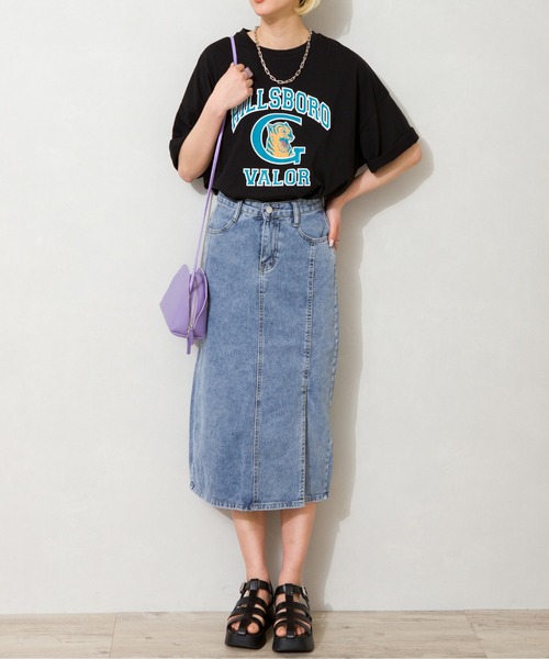 SpRay（スプレイ）の「トラカレッジプリントＴシャツ（Tシャツ/カットソー・レディース・ブラック/オフホワイト/ブルー/グリーン/オートミール・FREE）」の16枚目の写真