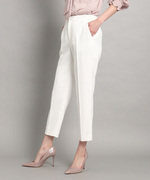 COUP DE CHANCE（クードシャンス）の「◆【洗える/通勤/セットアップ/日本製】リネンライクストレッチ クロップドパンツ（スーツパンツ・レディース・ナチュラル/ネイビー/チャコールグレー/ホワイト/グレー・38/36/34/40）」の2枚目の写真