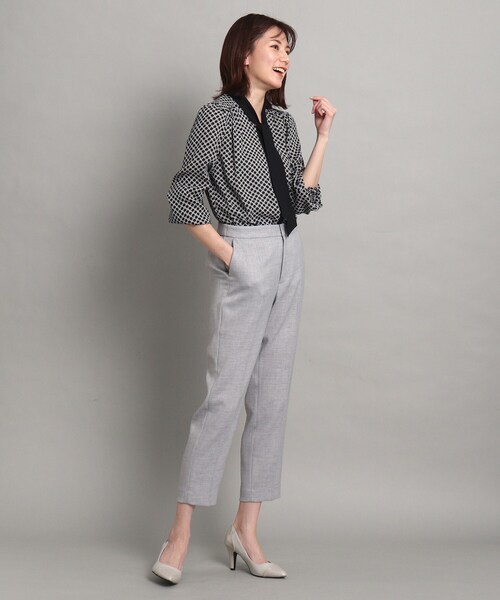 COUP DE CHANCE（クードシャンス）の「◆【洗える/通勤/セットアップ/日本製】リネンライクストレッチ クロップドパンツ（スーツパンツ・レディース・ナチュラル/ネイビー/チャコールグレー/ホワイト/グレー・38/36/34/40）」の18枚目の写真