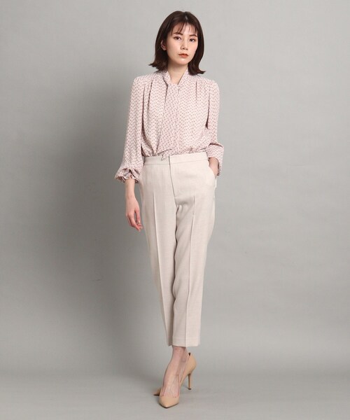 COUP DE CHANCE（クードシャンス）の「◆【洗える/通勤/セットアップ/日本製】リネンライクストレッチ クロップドパンツ（スーツパンツ・レディース・ナチュラル/ネイビー/チャコールグレー/ホワイト/グレー・38/36/34/40）」の20枚目の写真