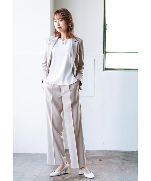 WHITE JOOLA（ホワイトジョーラ）の「【手洗いできる・WEB限定】パールキーネックデザインフレアー半袖ブラウス（シャツ/ブラウス・レディース・ブラック/ベージュ/オフホワイト・LL/SS/S/M/L）」の13枚目の写真