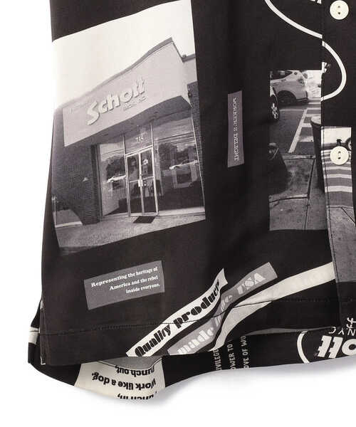 schott（ショット）の「Schott/ショット/PHOTO COLLAGE HAWAIIAN SHIRT/ショット フォトカレッジ ハワイアンシャツ（シャツ/ブラウス・メンズ・ピンク/ブラック/ホワイト・LARGE/X-LARGE/XX-LARGE/MEDIUM）」の15枚目の写真