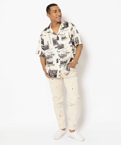 schott（ショット）の「Schott/ショット/PHOTO COLLAGE HAWAIIAN SHIRT/ショット フォトカレッジ ハワイアンシャツ（シャツ/ブラウス・メンズ・ピンク/ブラック/ホワイト・LARGE/X-LARGE/XX-LARGE/MEDIUM）」の7枚目の写真