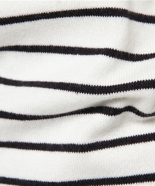 earth music&ecology（アースミュージックアンドエコロジー）の「ボーダービジューニットプルオーバー（ニット/セーター・レディース・アイボリー/ライトピンク/ライトイエロー/ライトグリーン/サックスブルー/ネイビー・MEDIUM/SMALL）」の13枚目の写真