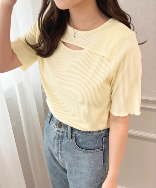 apres jour（アプレジュール）の「フロントオープントップス【ZOZOTOWN限定アイテム】（Tシャツ/カットソー・レディース・ラベンダー/アイボリー/ブラック/ライトイエロー・X-LARGE/フリー）」の4枚目の写真