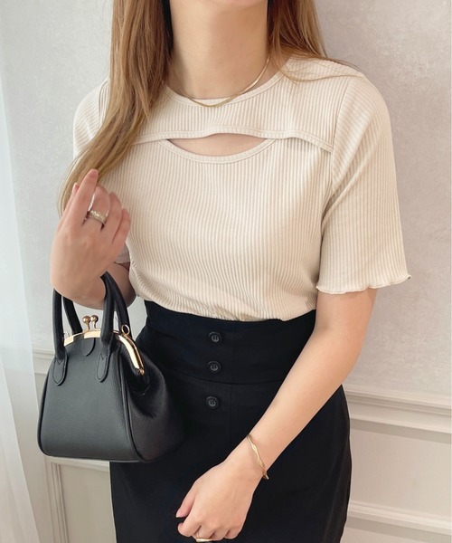 apres jour（アプレジュール）の「フロントオープントップス【ZOZOTOWN限定アイテム】（Tシャツ/カットソー・レディース・ラベンダー/アイボリー/ブラック/ライトイエロー・X-LARGE/フリー）」の2枚目の写真