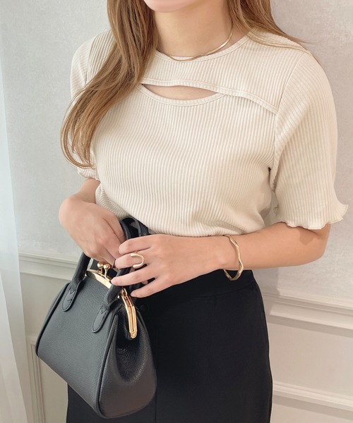 apres jour（アプレジュール）の「フロントオープントップス【ZOZOTOWN限定アイテム】（Tシャツ/カットソー・レディース・ラベンダー/アイボリー/ブラック/ライトイエロー・X-LARGE/フリー）」の6枚目の写真