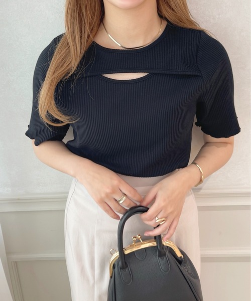 apres jour（アプレジュール）の「フロントオープントップス【ZOZOTOWN限定アイテム】（Tシャツ/カットソー・レディース・ラベンダー/アイボリー/ブラック/ライトイエロー・X-LARGE/フリー）」の13枚目の写真