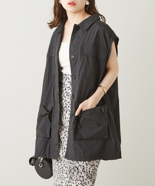 Chico（チコ）の「ナイロンミリタリーベスト（Tシャツ/カットソー・レディース・ホワイト/ブラック/ミント・FREE）」の8枚目の写真