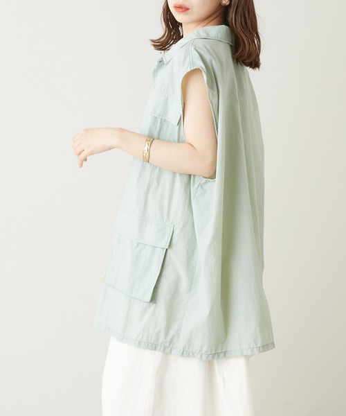 Chico（チコ）の「ナイロンミリタリーベスト（Tシャツ/カットソー・レディース・ホワイト/ブラック/ミント・FREE）」の7枚目の写真