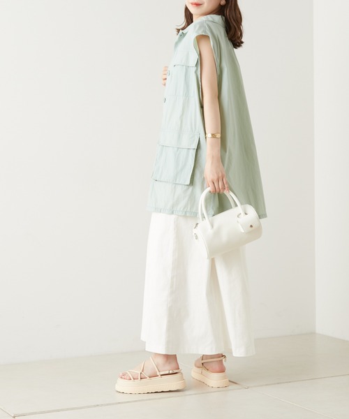 Chico（チコ）の「ナイロンミリタリーベスト（Tシャツ/カットソー・レディース・ホワイト/ブラック/ミント・FREE）」の15枚目の写真