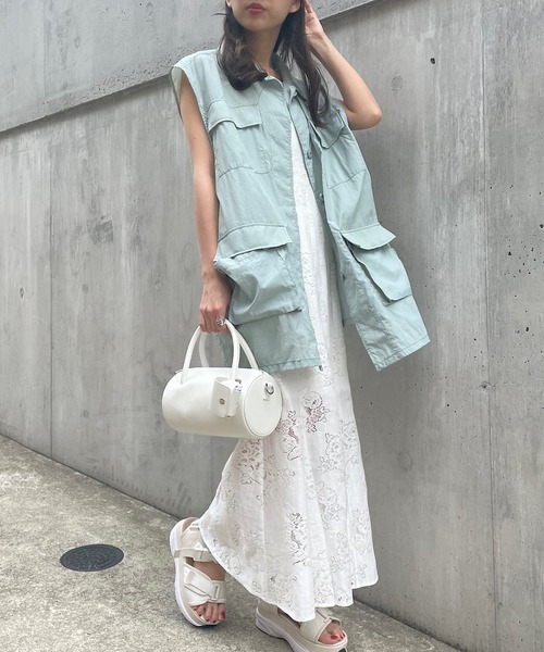 Chico（チコ）の「ナイロンミリタリーベスト（Tシャツ/カットソー・レディース・ホワイト/ブラック/ミント・FREE）」の18枚目の写真