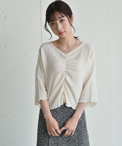 RETRO GIRL(レトロガール)の「シャーリングアソートCT(Tシャツ/カットソー・レディース・グリーン/オフホワイト/オレンジ/ホワイト系その他・FREE)」の9枚目の写真