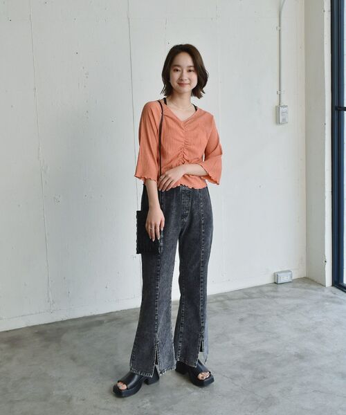 RETRO GIRL(レトロガール)の「シャーリングアソートCT(Tシャツ/カットソー・レディース・グリーン/オフホワイト/オレンジ/ホワイト系その他・FREE)」の20枚目の写真