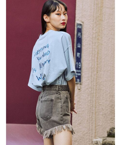 jouetie(ジュエティ)の「カラーフォトスーパーBIG Tシャツ(Tシャツ/カットソー・レディース・ブラック/オフホワイト/ブルー・MEDIUM)」の17枚目の写真