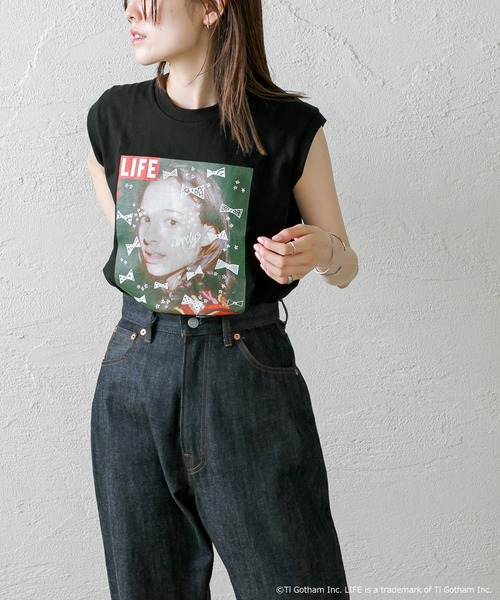 mystic（ミスティック）の「[LIFE] ナタリーポートマンノースリTシャツ（Tシャツ/カットソー・レディース・ブラック/オフホワイト・FREE）」の11枚目の写真